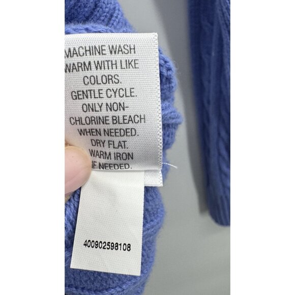 Vintage Y2K Croft & Barrow Women Small Sweater V-Neck Cable Knit Fisherman Prepp - Picture 5 of 8